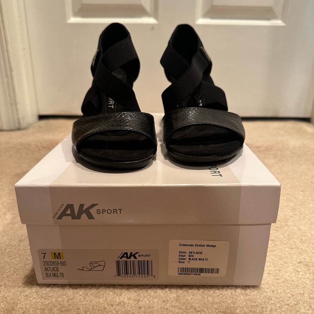 Anne Klein Black Wedges